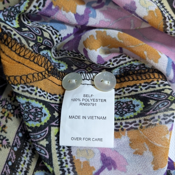 Anthropologie Fig and Flower S Boho Bohemian Hippie Sheer Tunic Top Cover Up - Picture 8 of 12